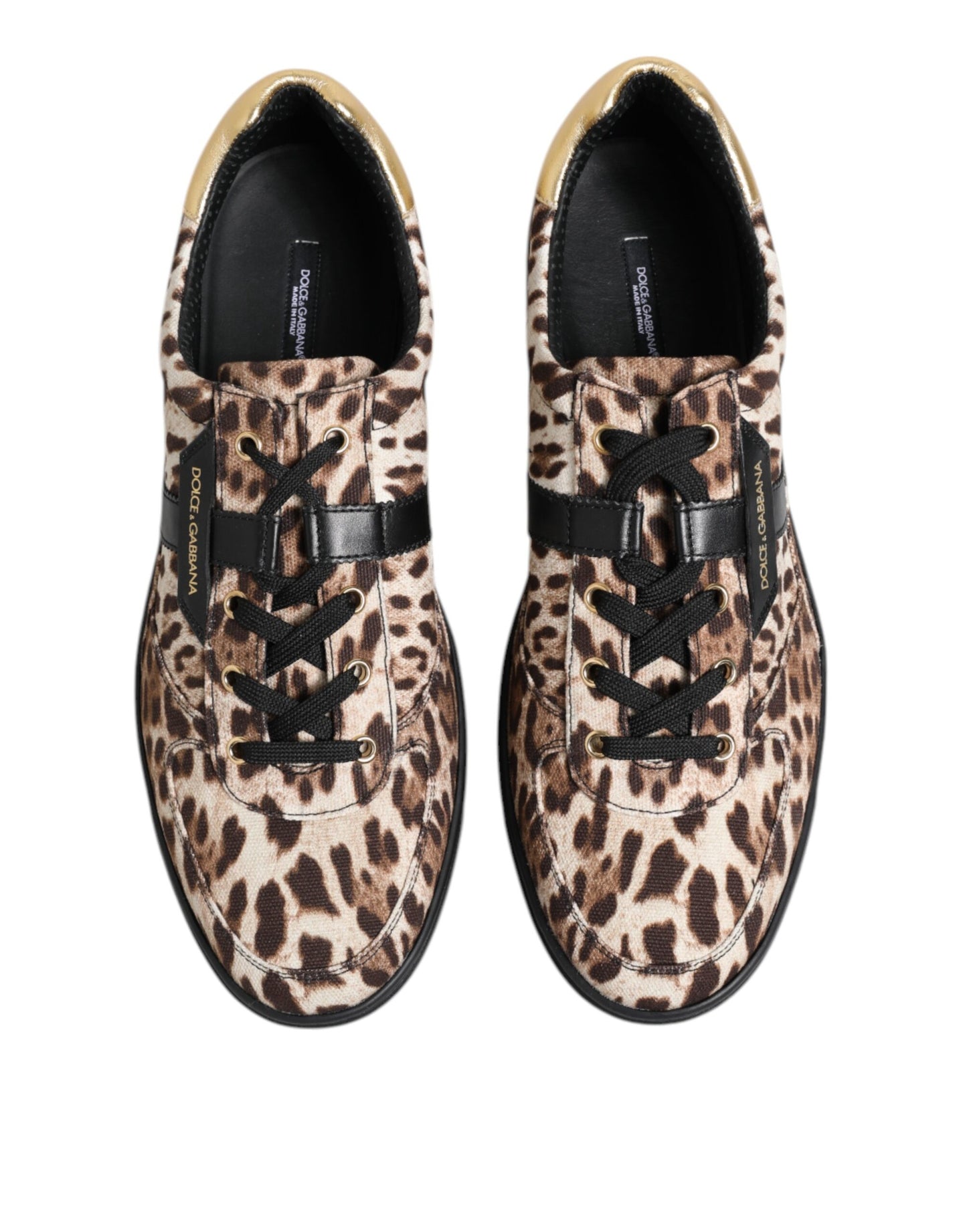 Braune Sneakers aus Baumwolle mit Leoparden-Logo-Print