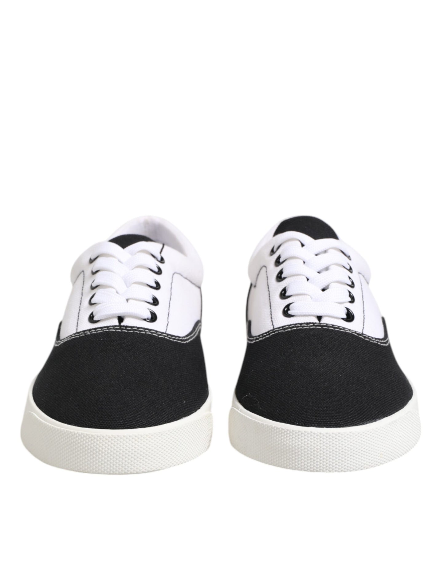 Schwarze Herren-Sneakers aus Baumwoll-Canvas mit Schnürung