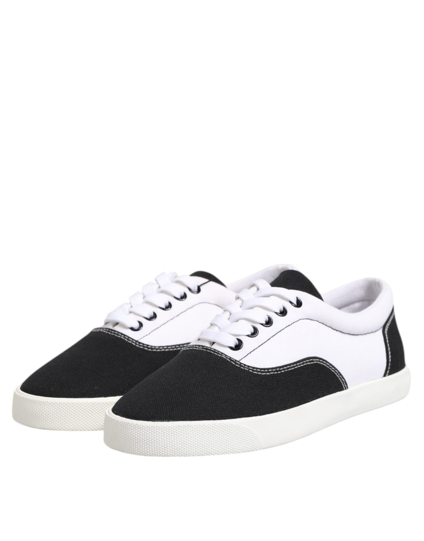 Schwarze Herren-Sneakers aus Baumwoll-Canvas mit Schnürung