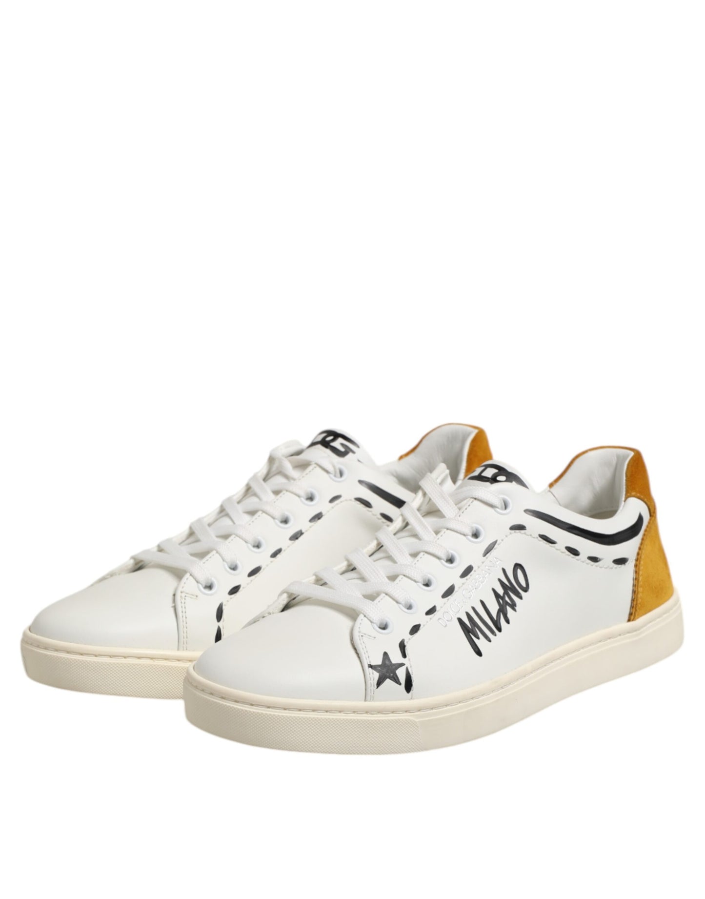 Weiße MILANO Low Top Sneakers aus Leder