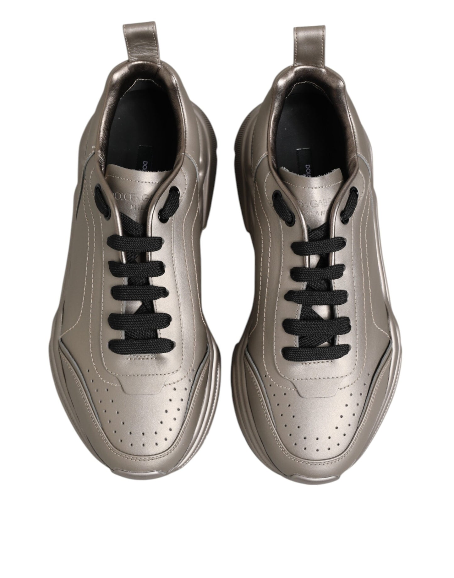 Silberne DAYMASTER Leder Herren Sneakers