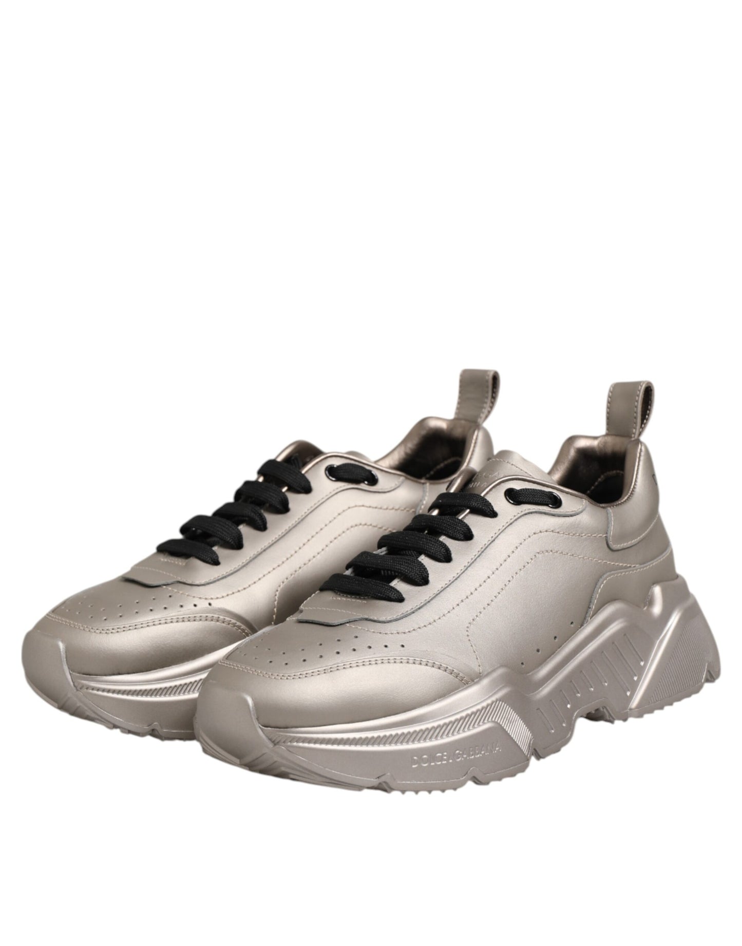 Silberne DAYMASTER Leder Herren Sneakers