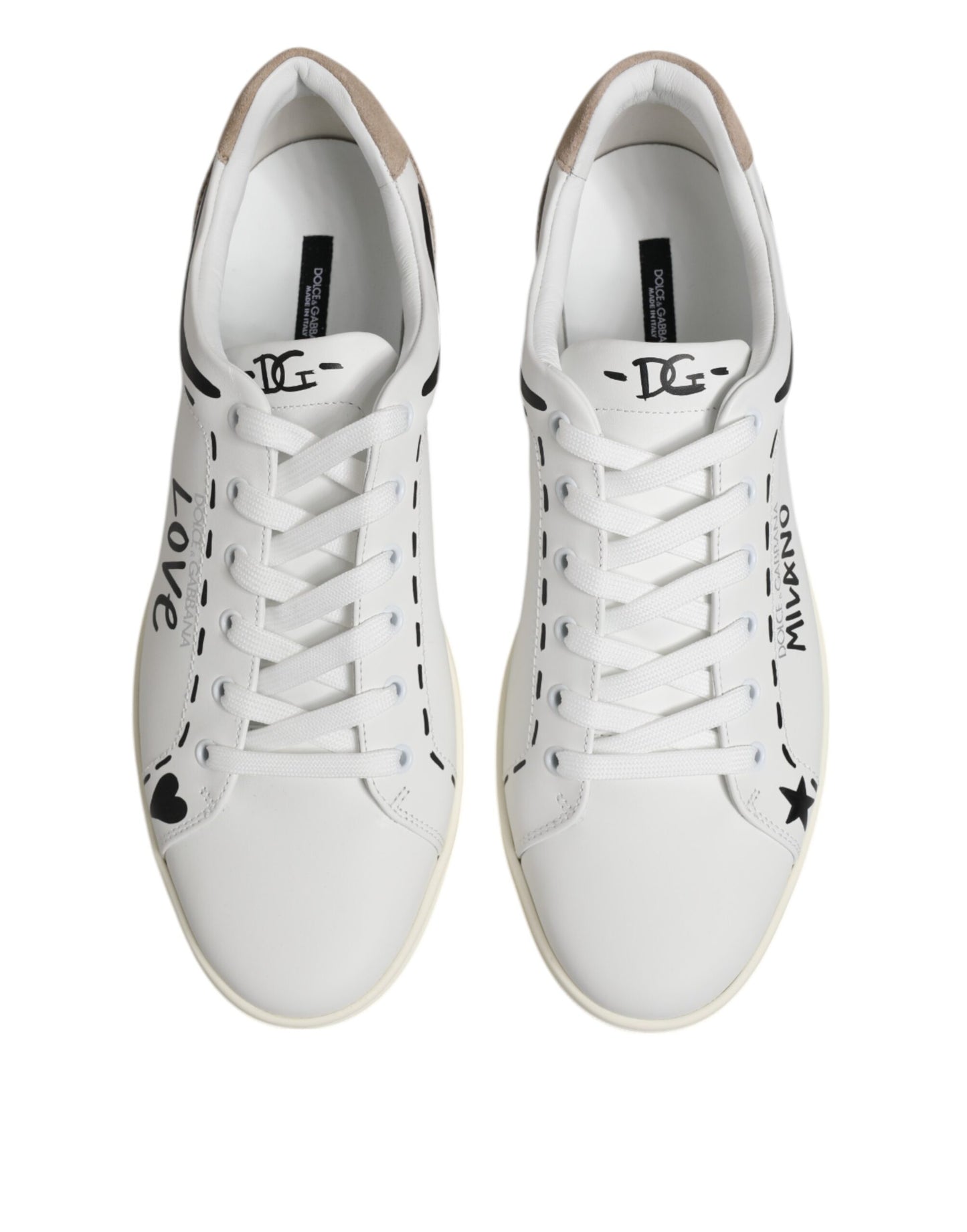 Weiße MILANO Low Top Sneakers aus Leder