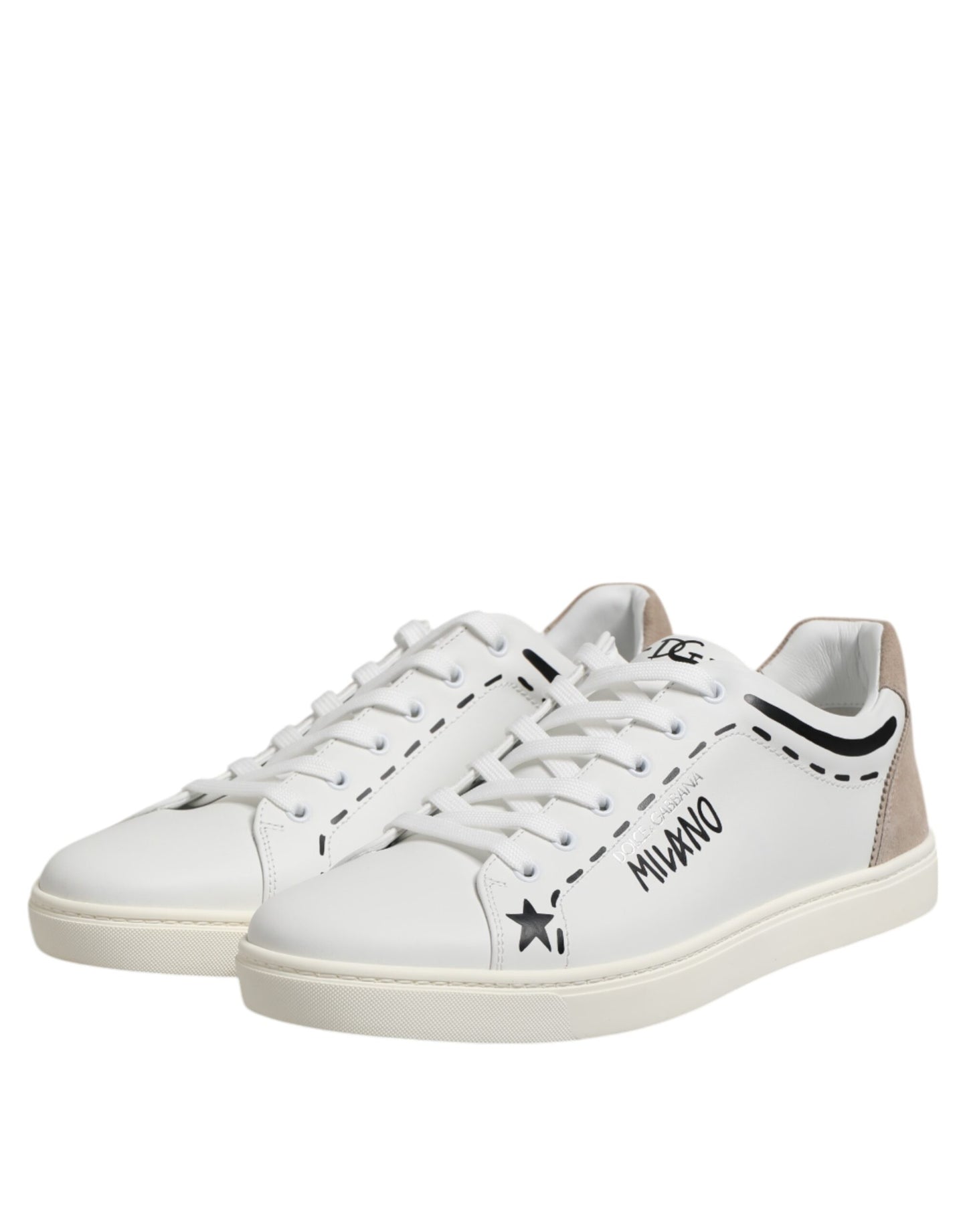 Weiße MILANO Low Top Sneakers aus Leder
