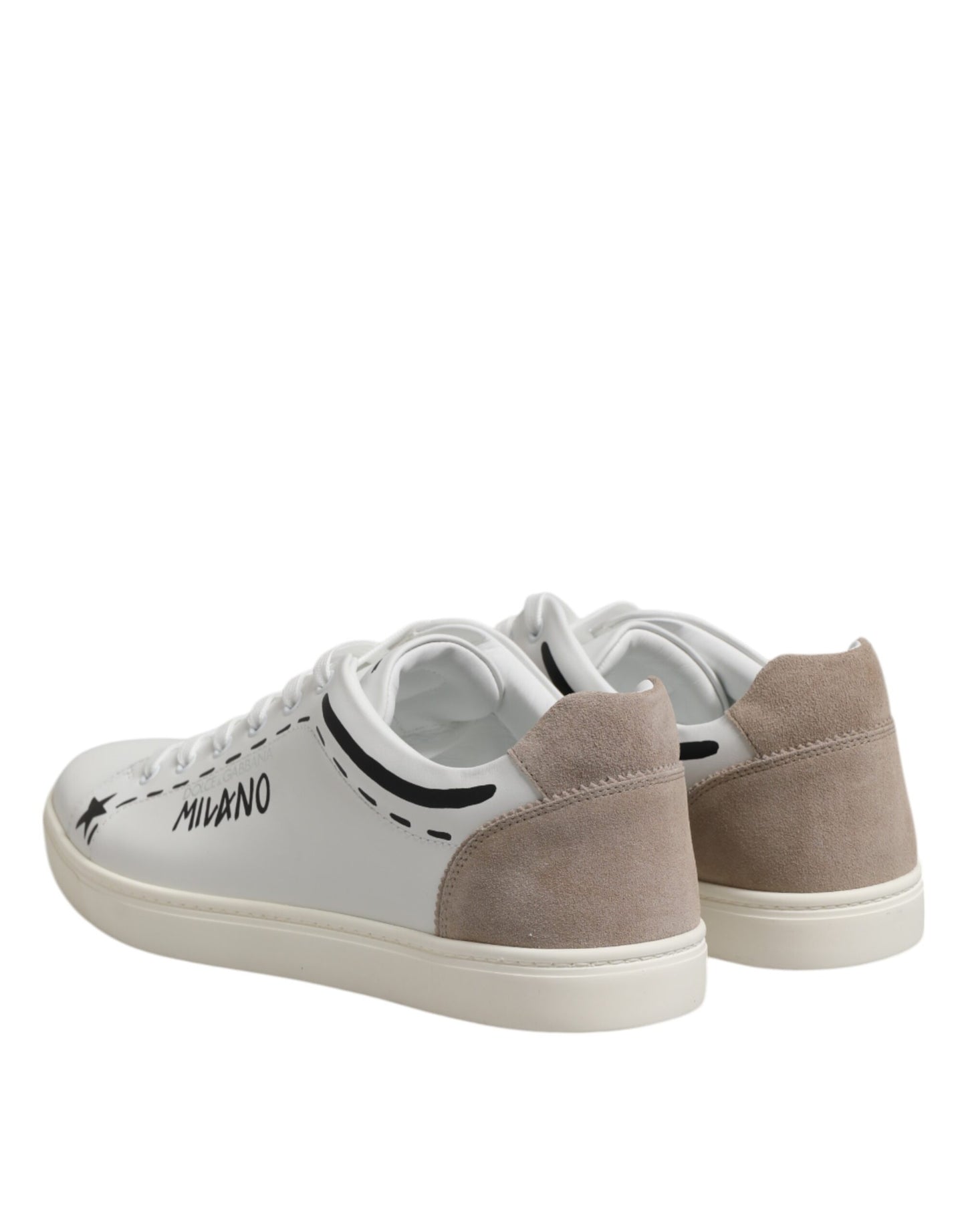 Weiße MILANO Low Top Sneakers aus Leder