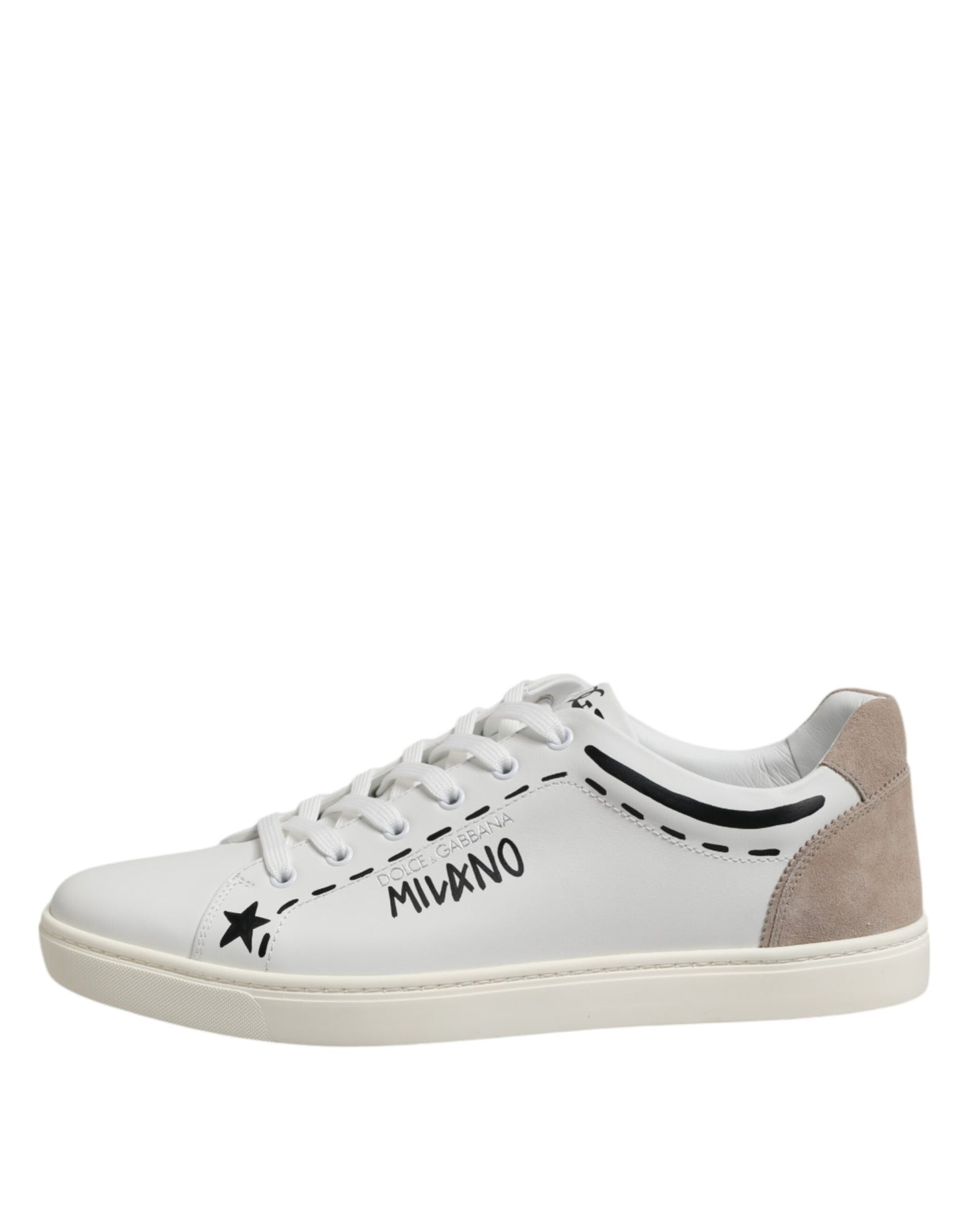 Weiße MILANO Low Top Sneakers aus Leder