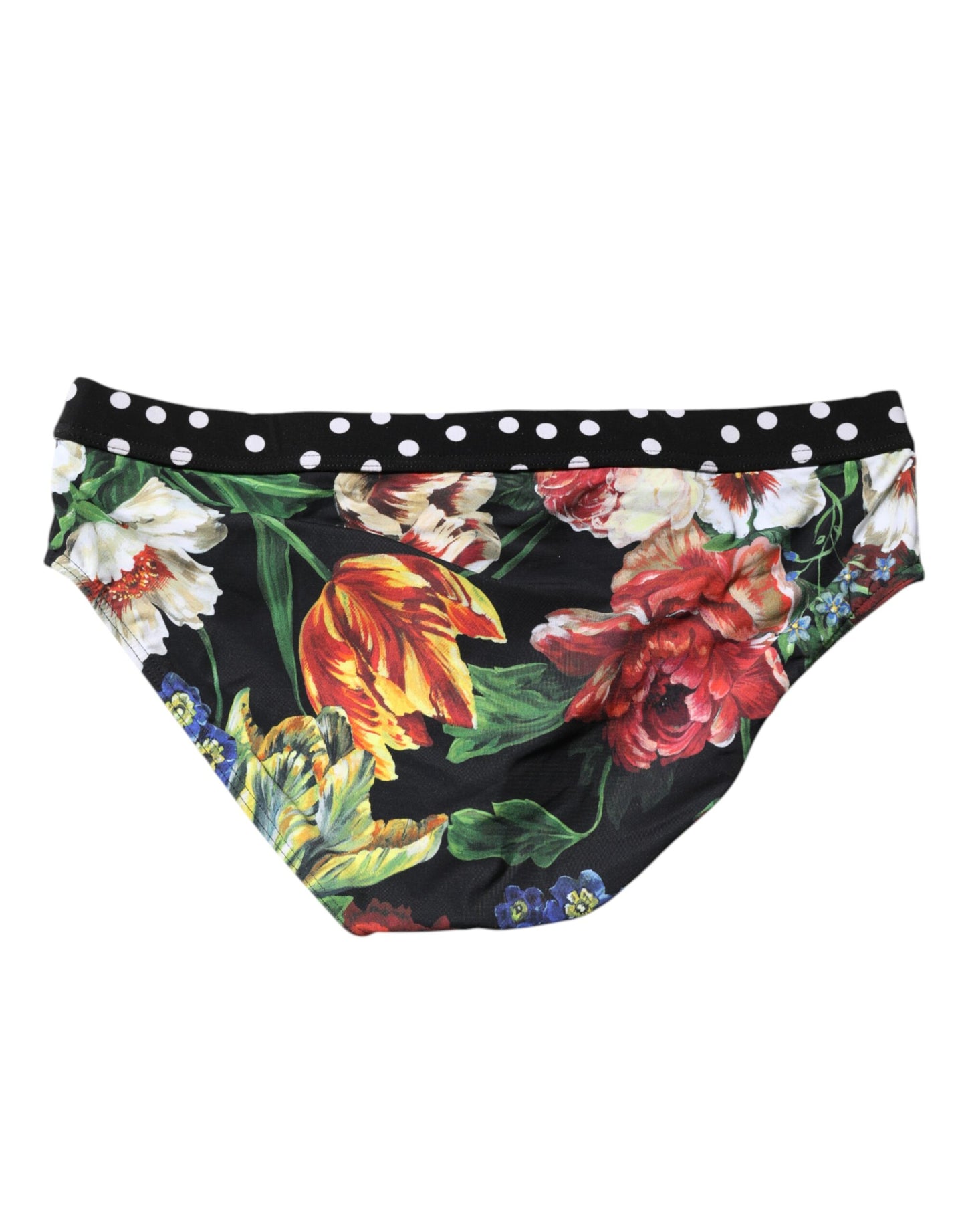 Schwarzes Blumenlogo Beachwear Herren Badehose