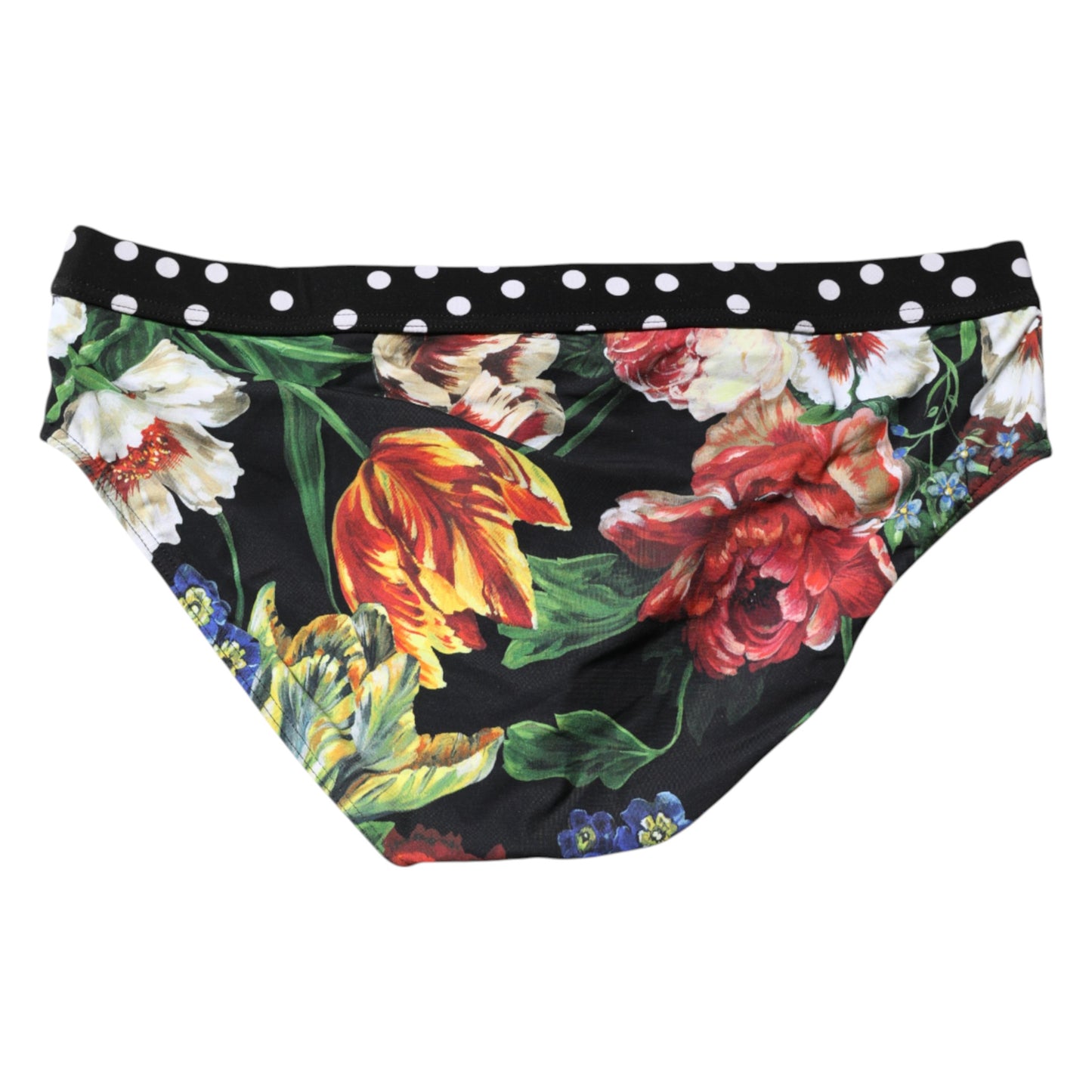 Schwarzes Blumenlogo Beachwear Herren Badehose