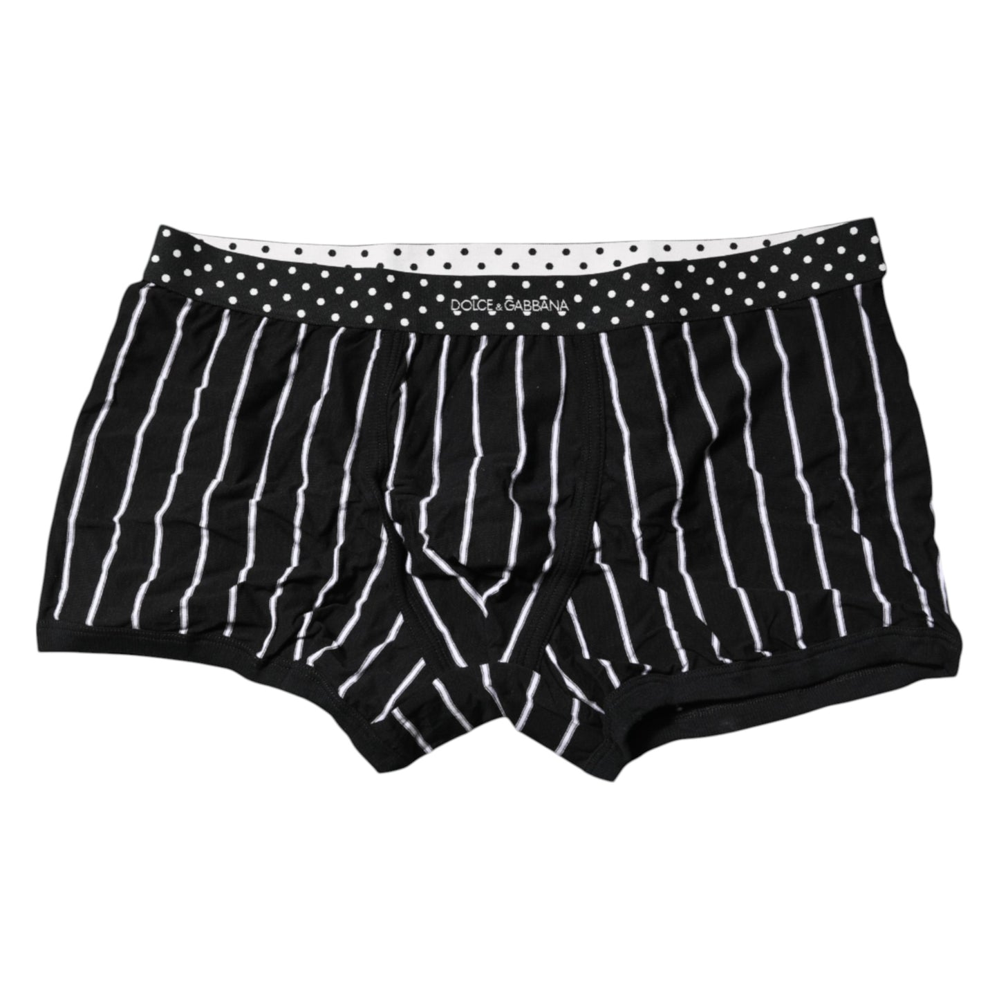 Schwarz-weiß gestreifte Boxershorts in normaler Passform