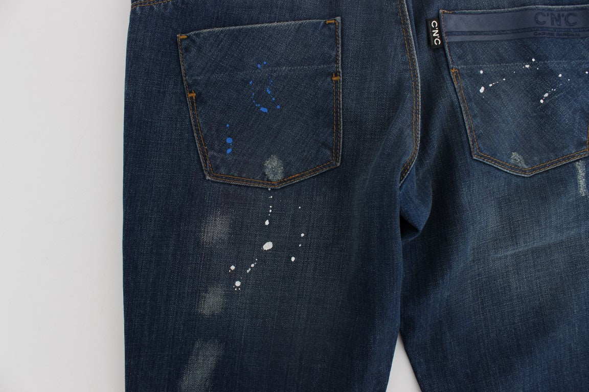 Slim Fit Jeans in blauer Waschung