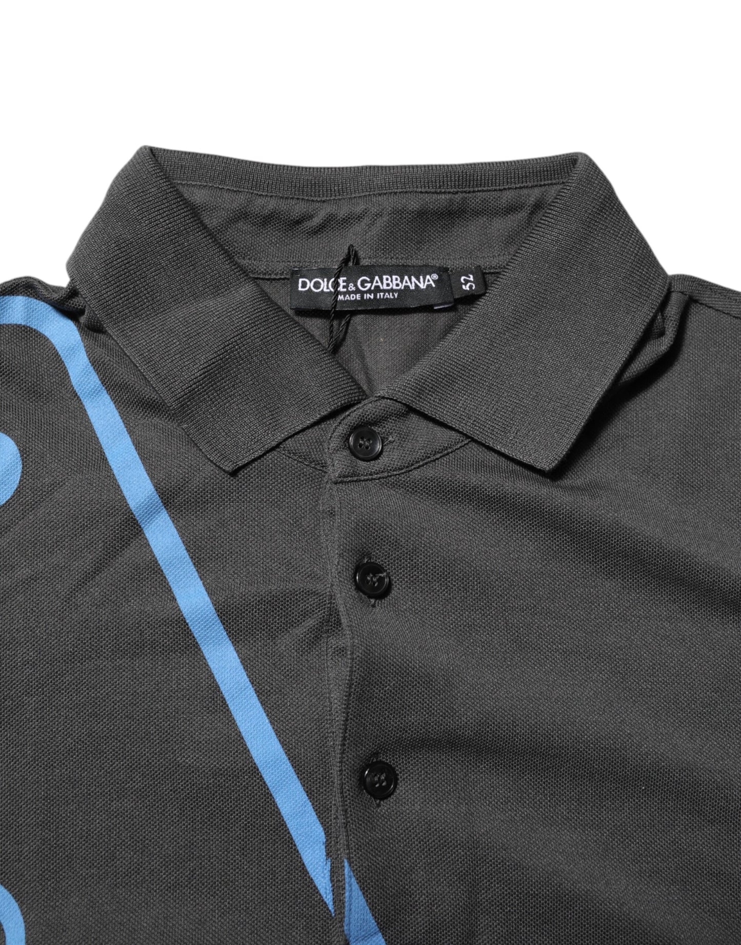 Dunkelgraues Polo-T-Shirt mit kurzen Ärmeln und Kragen