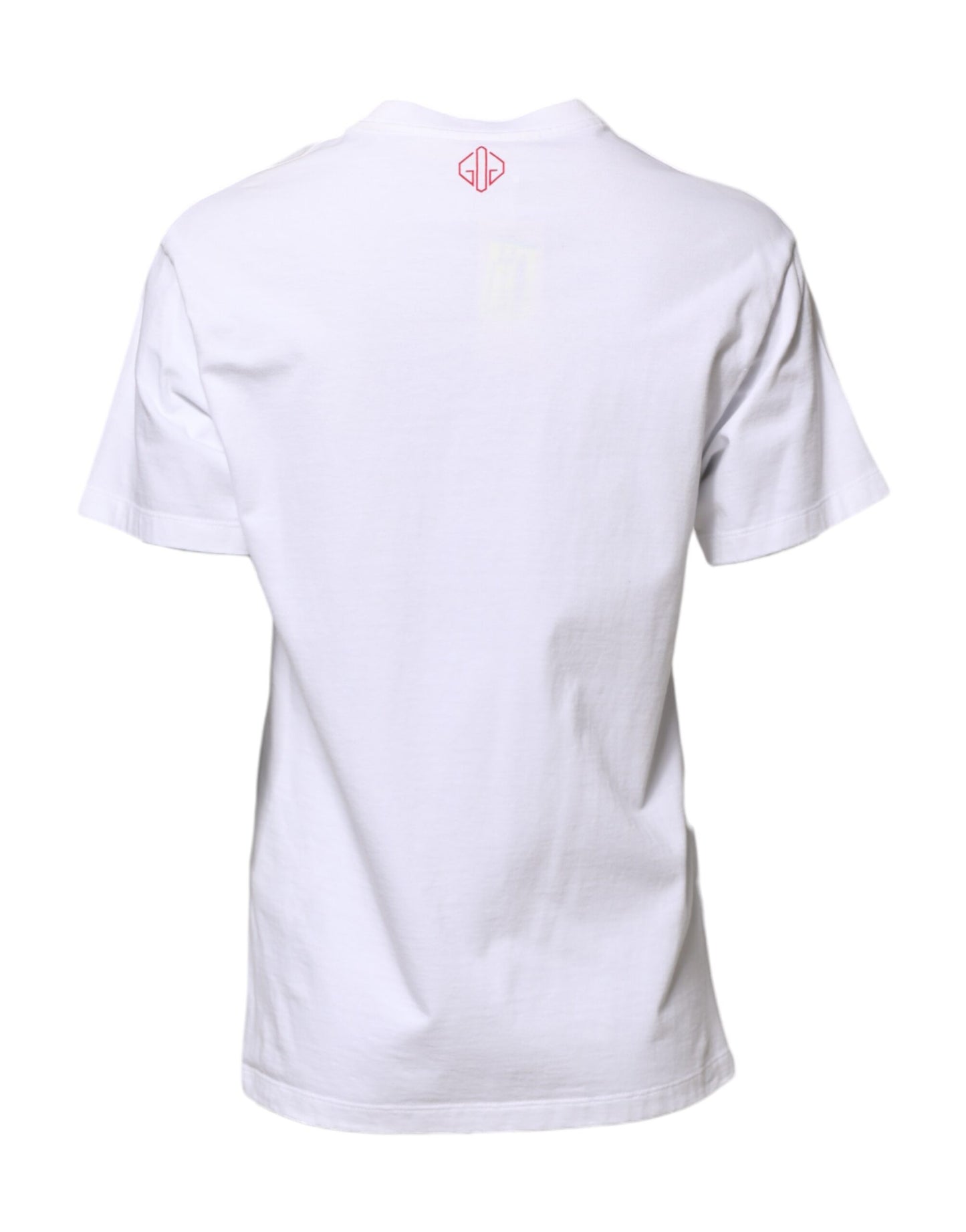 Weißes bedrucktes T-Shirt mit Rundhalsausschnitt