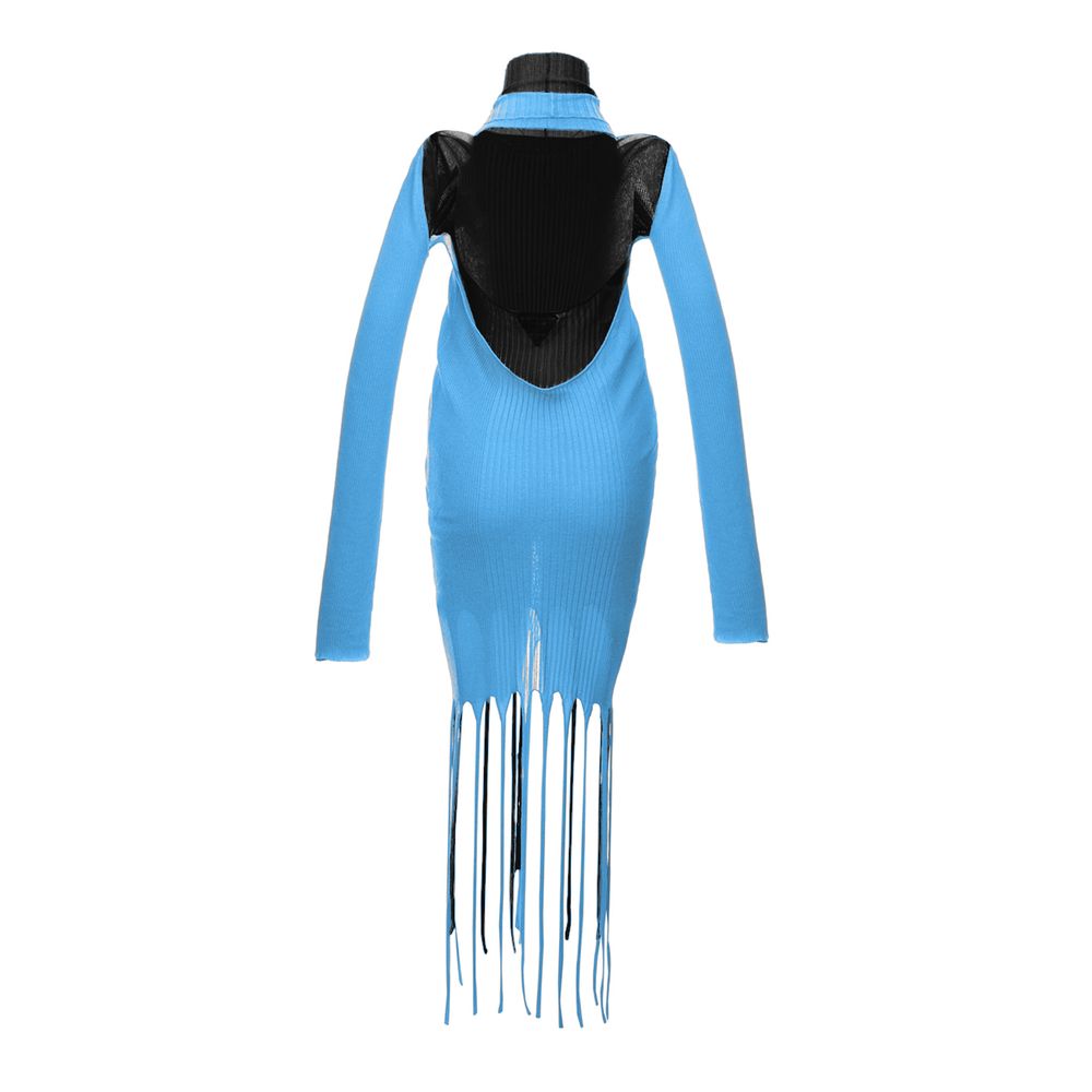 Blaue Baumwolle lang