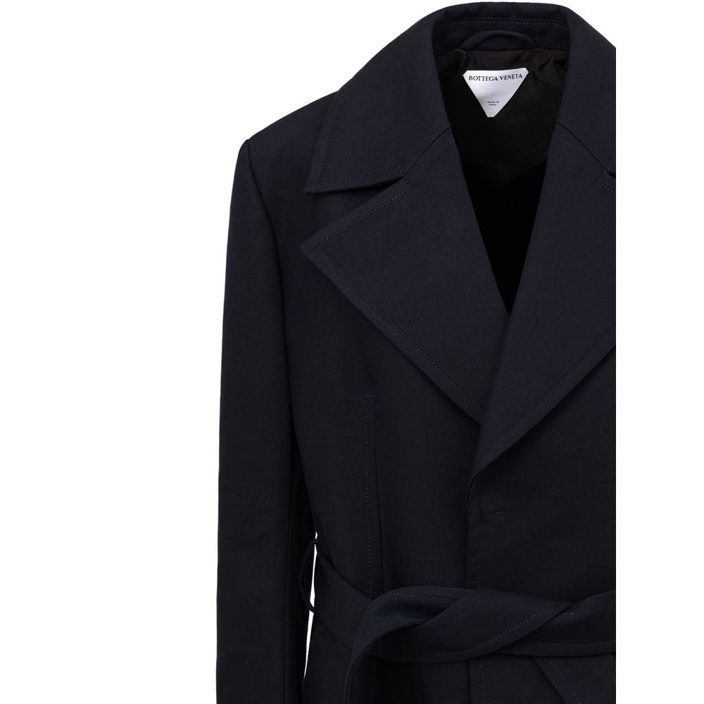 Blauer Trenchcoat aus Baumwolle