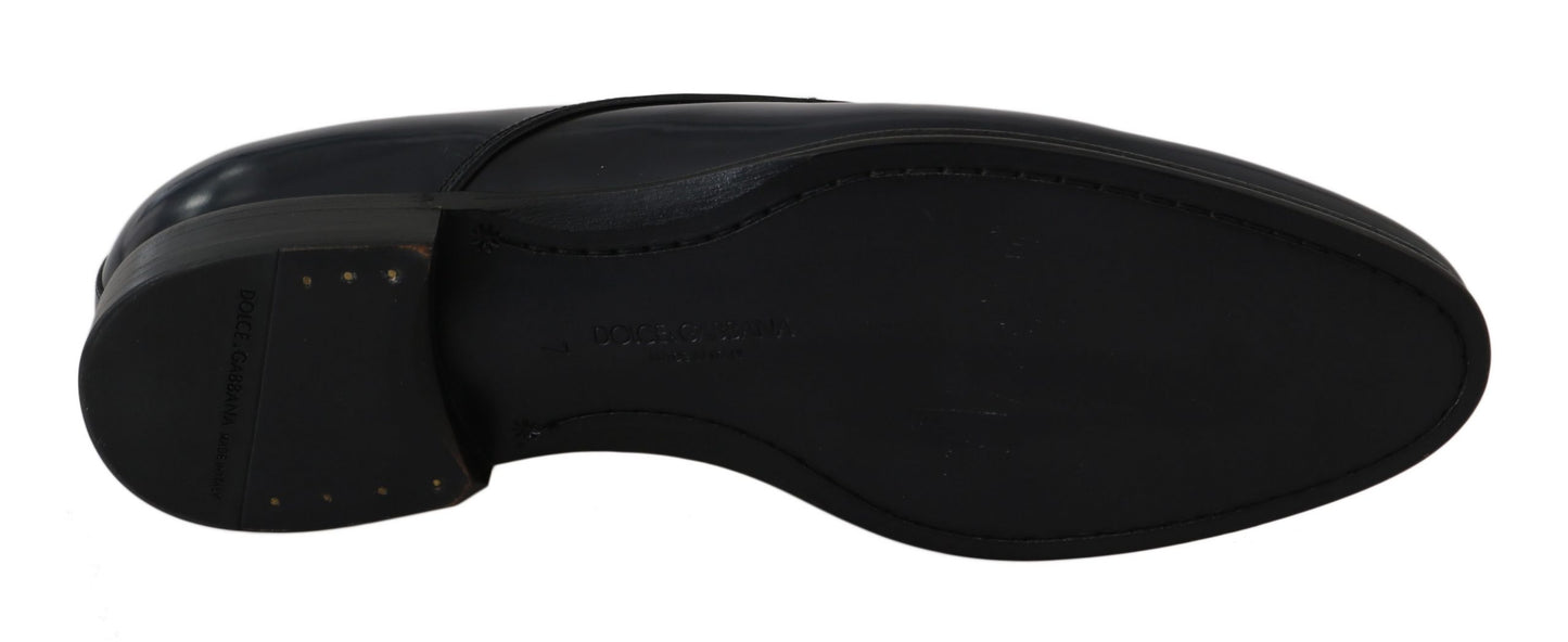 Blaue Leder Derby Formelle Herrenschuhe