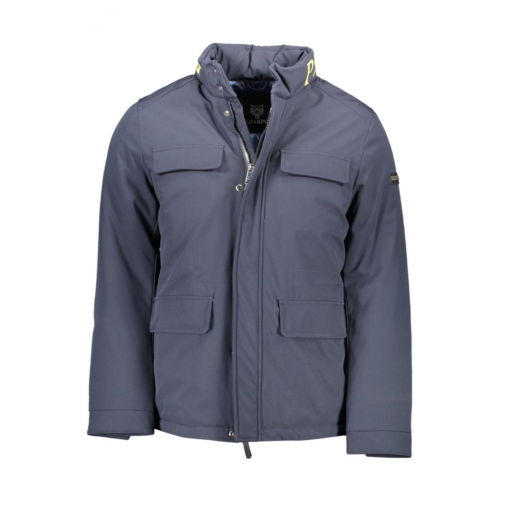 Blaue Polyesterjacke