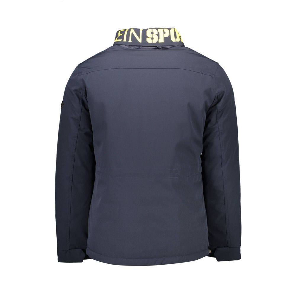 Blaue Polyesterjacke