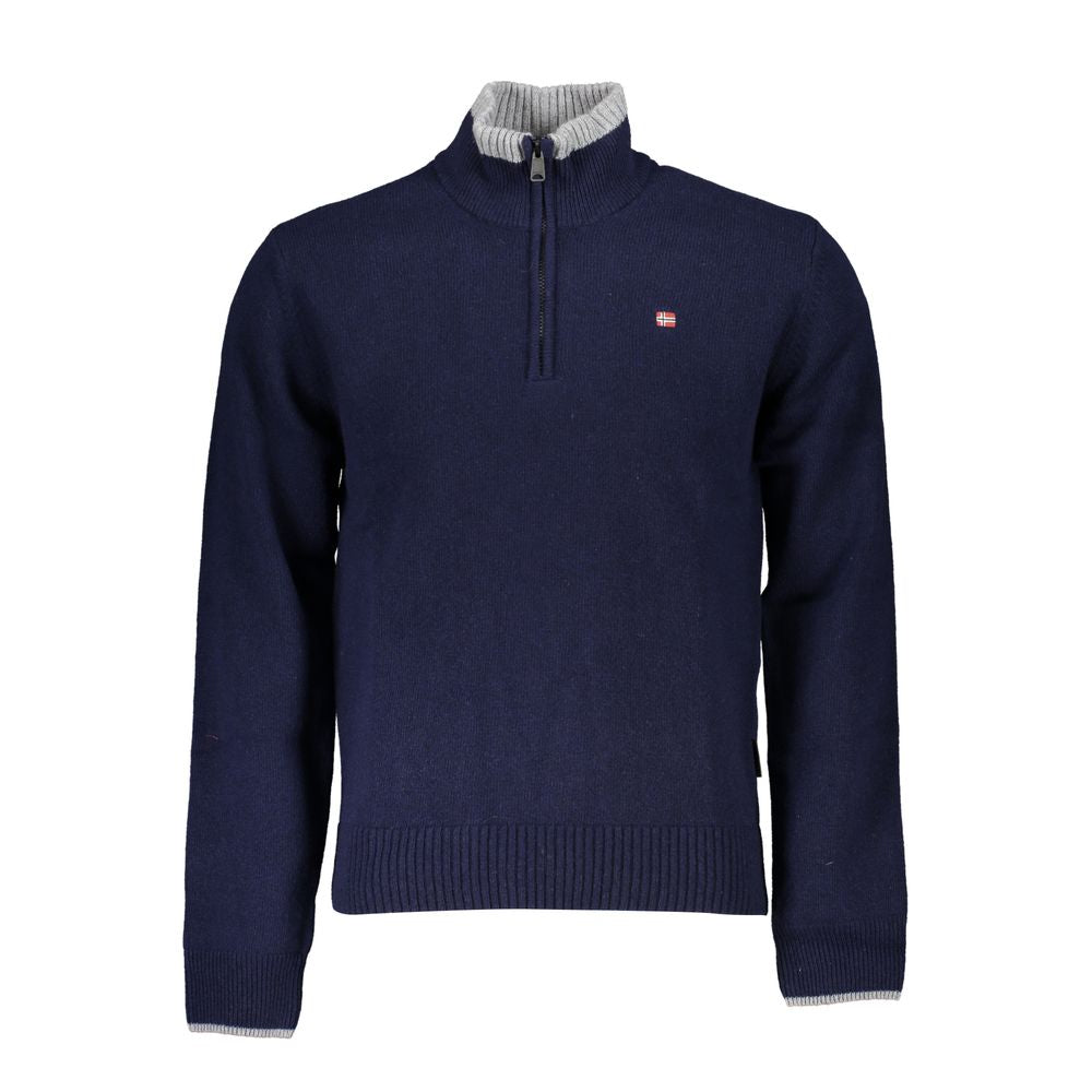 Blauer Stoffpullover