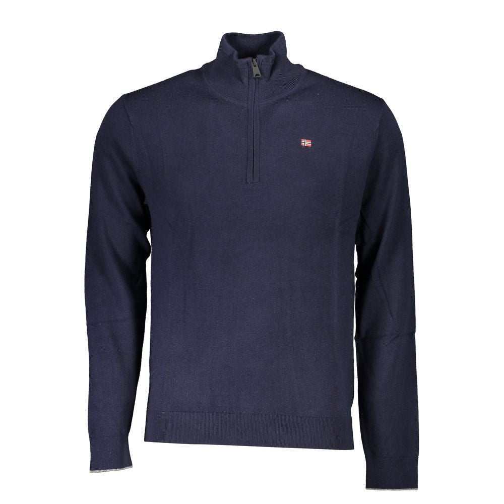 Blauer Stoffpullover