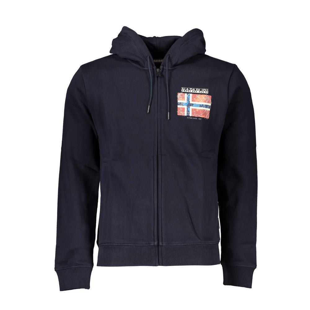 Blauer Baumwollpullover