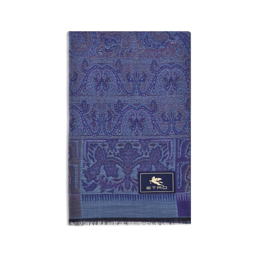 Jacquard-Schal aus Wolle und Seide