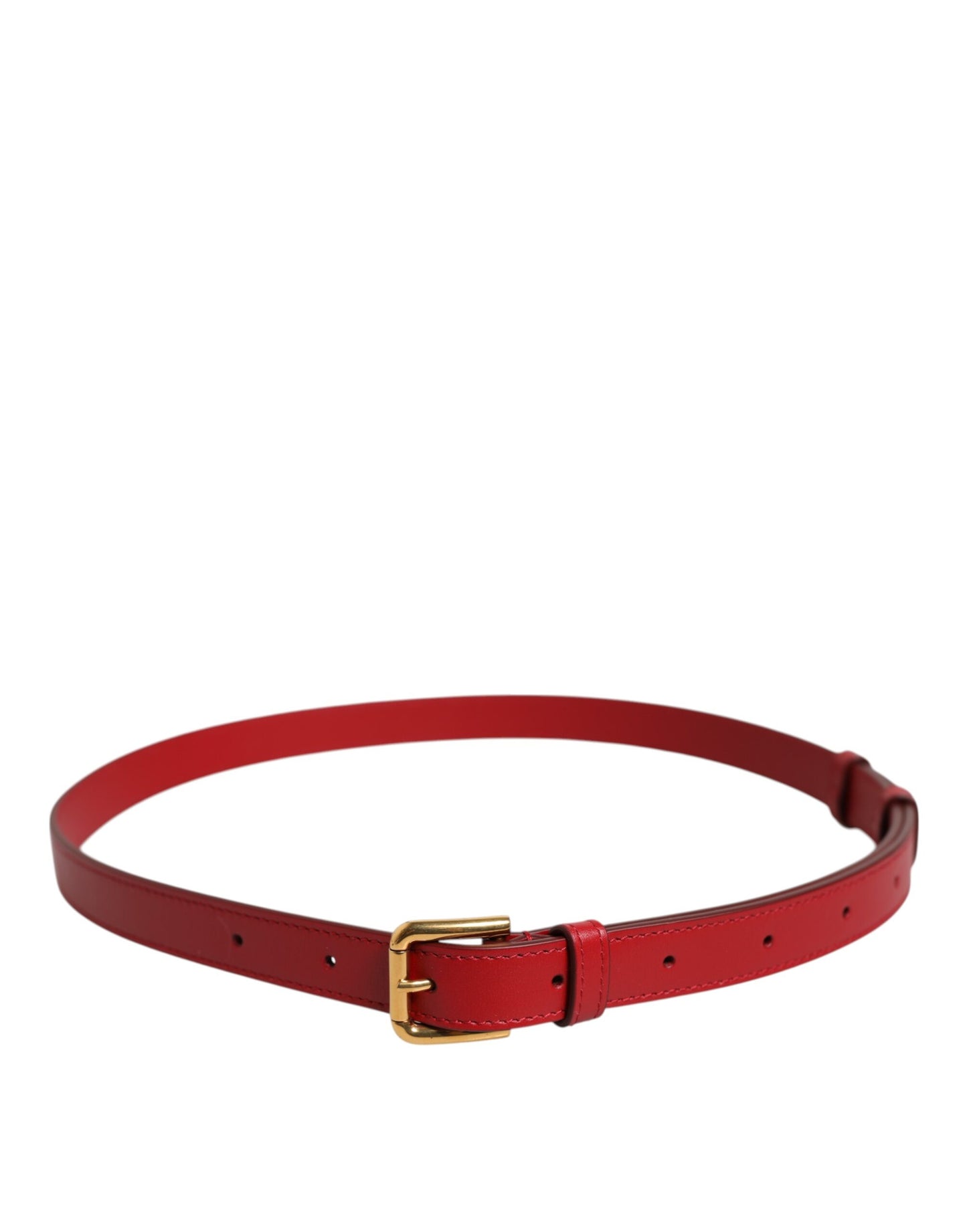 Roter Taillengürtel aus Metall mit eingraviertem Logo