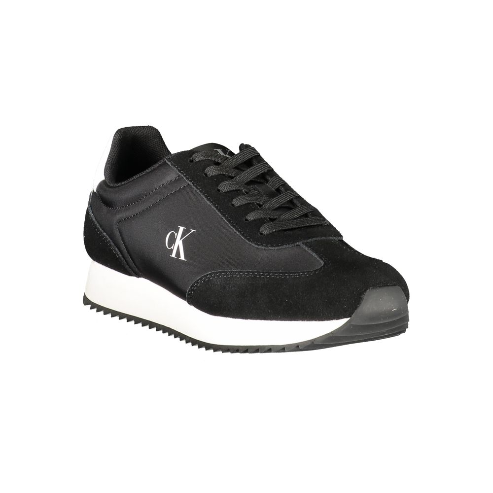 Schwarze Leder-Sneaker für Damen