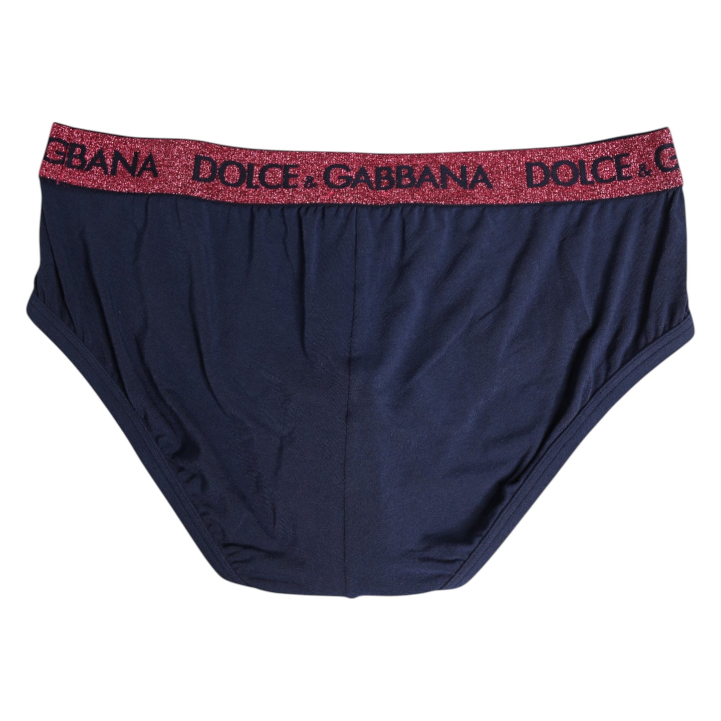 Blau-rote Stretch-Unterhose mit Logo in normaler Passform