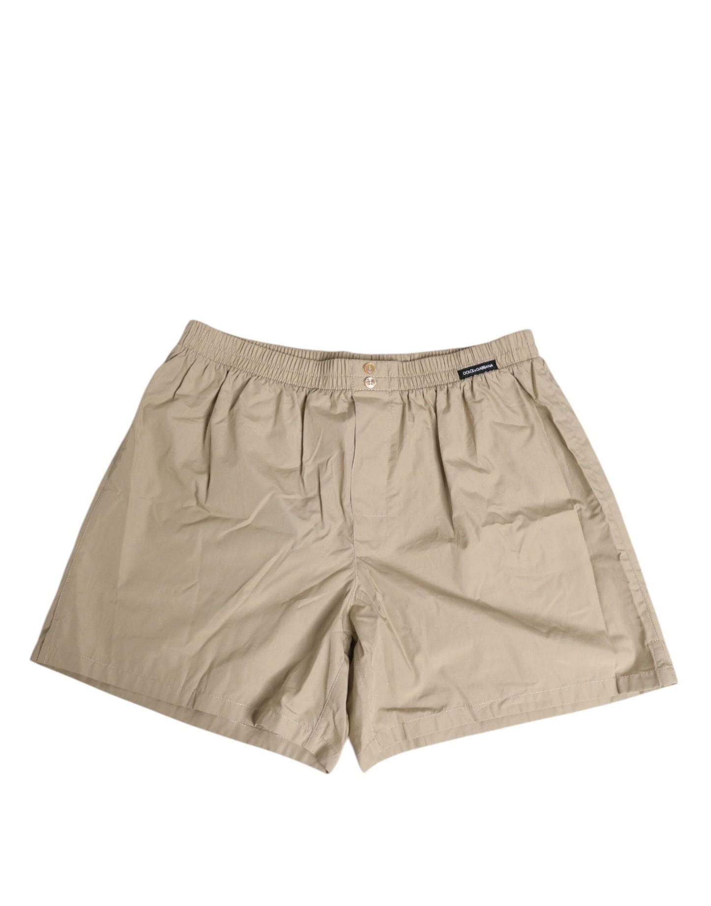 Beigefarbene Boxershorts aus Baumwolle in regulärer Passform