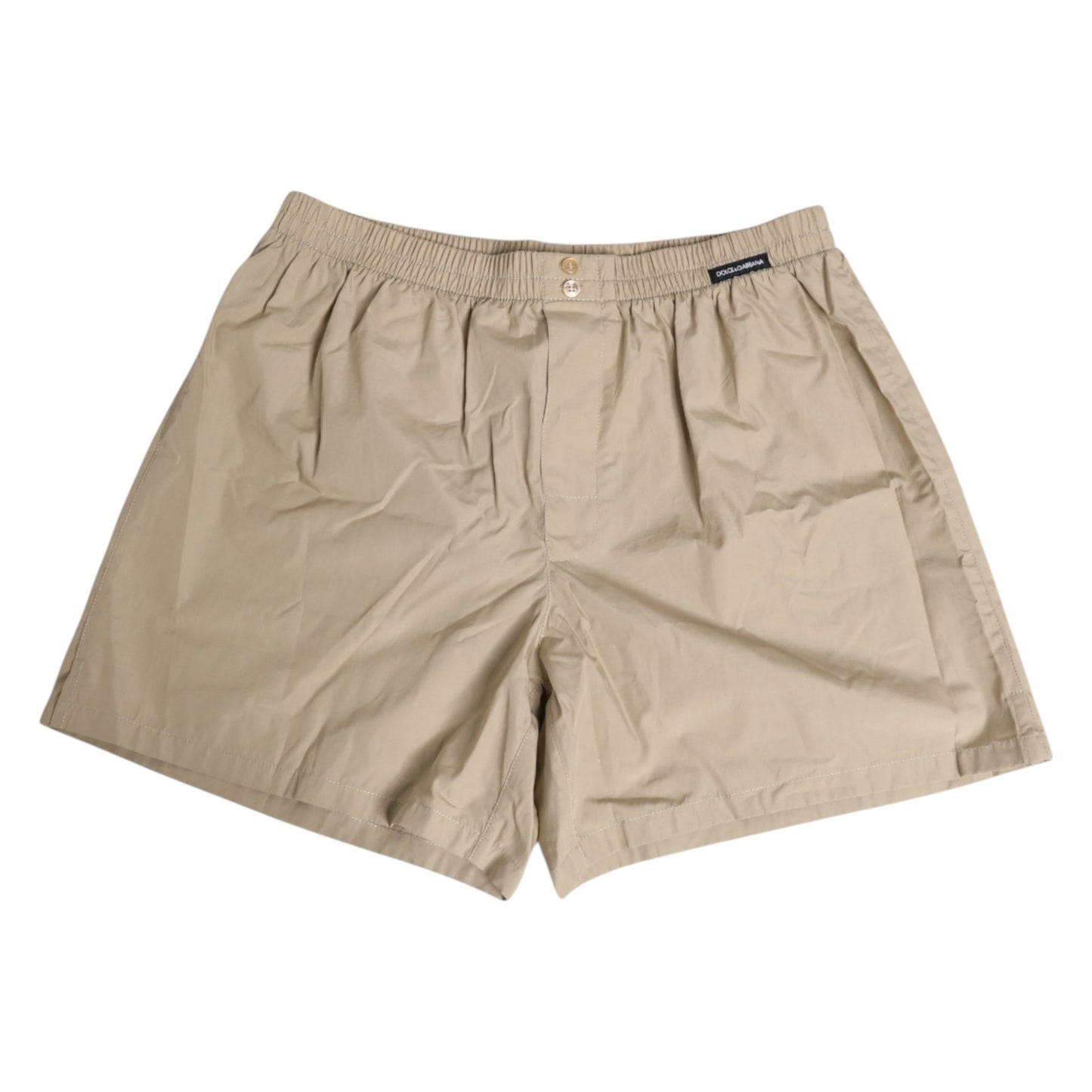 Beigefarbene Boxershorts aus Baumwolle in regulärer Passform