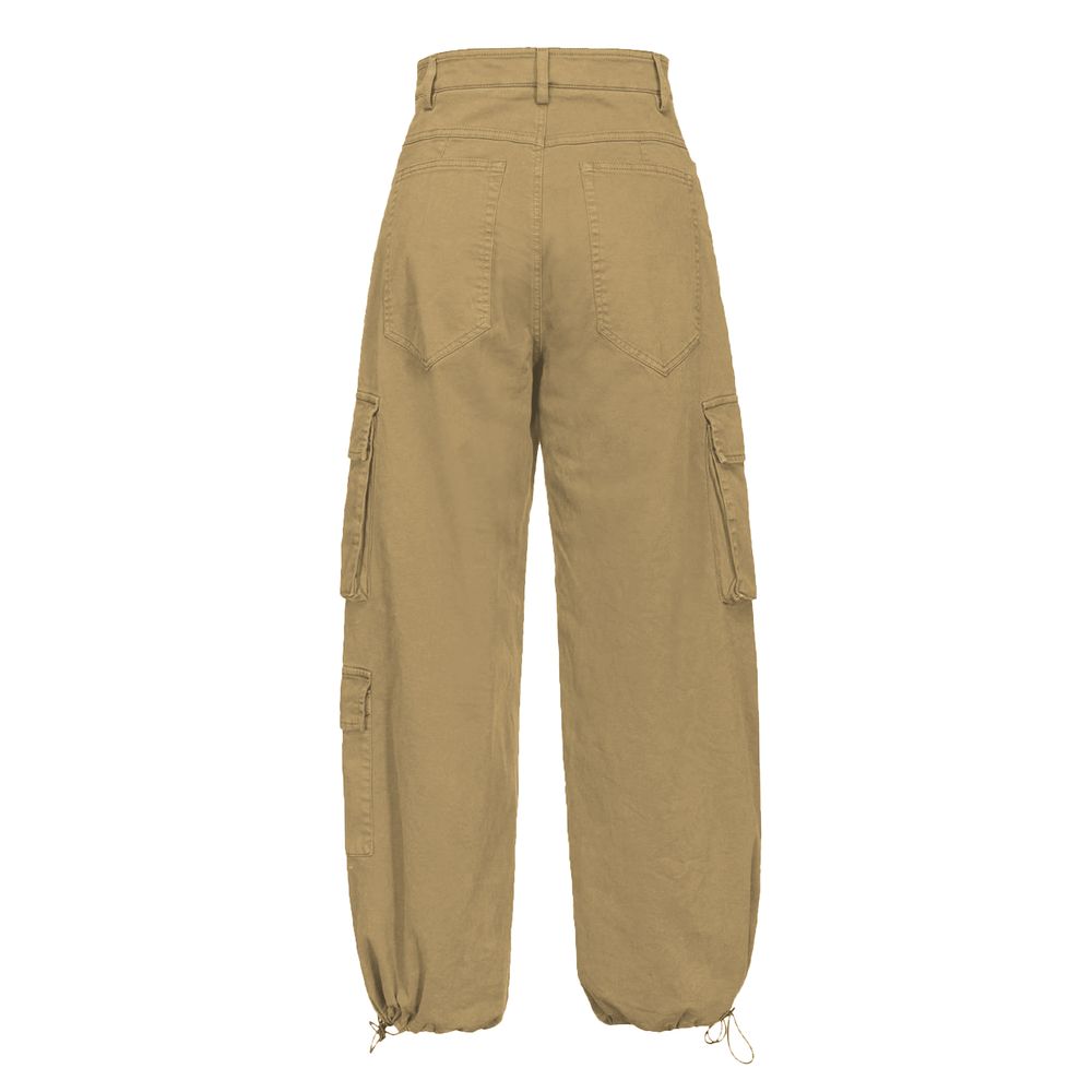 Beige Baumwolljeans & Hose