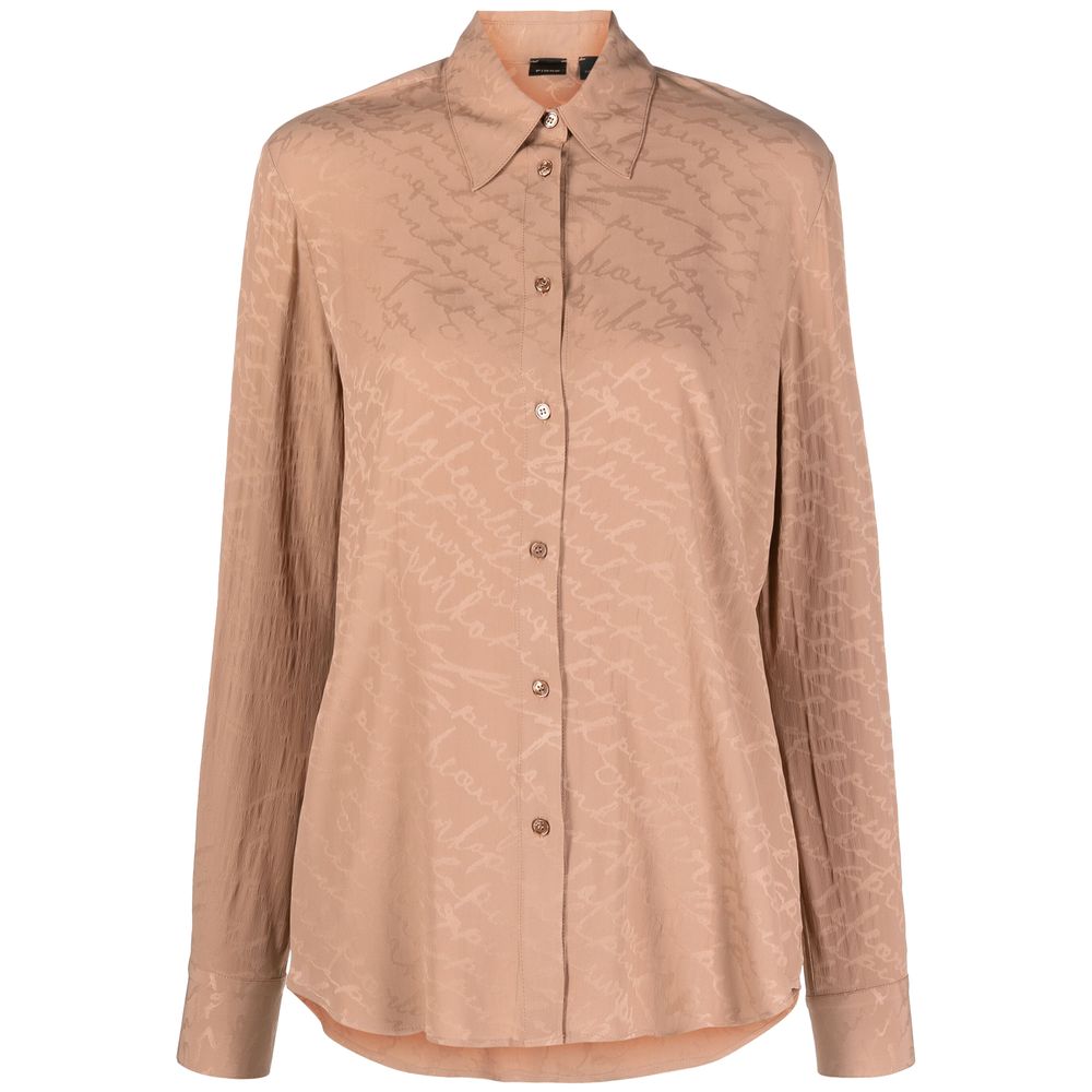 Beige Seidenbluse für Damen