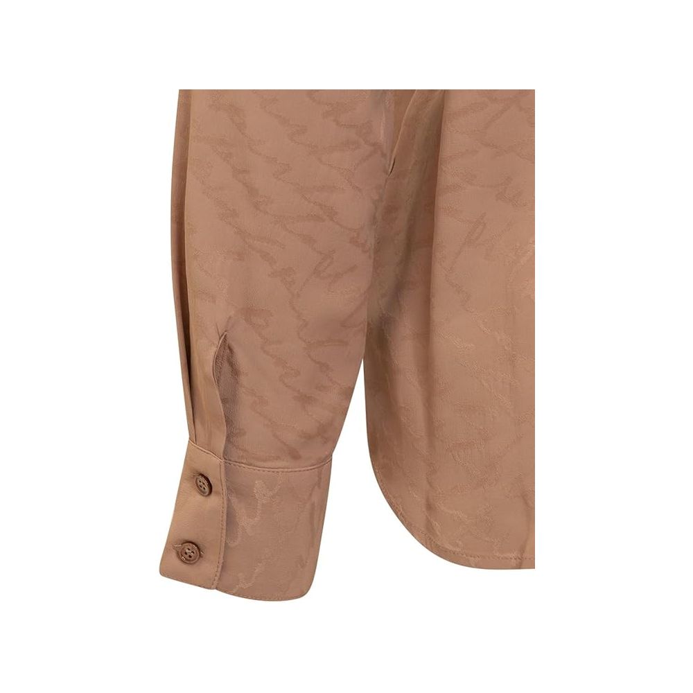 Beige Seidenbluse für Damen