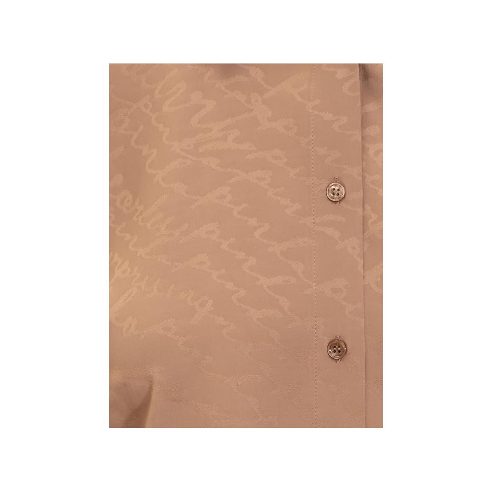 Beige Seidenbluse für Damen