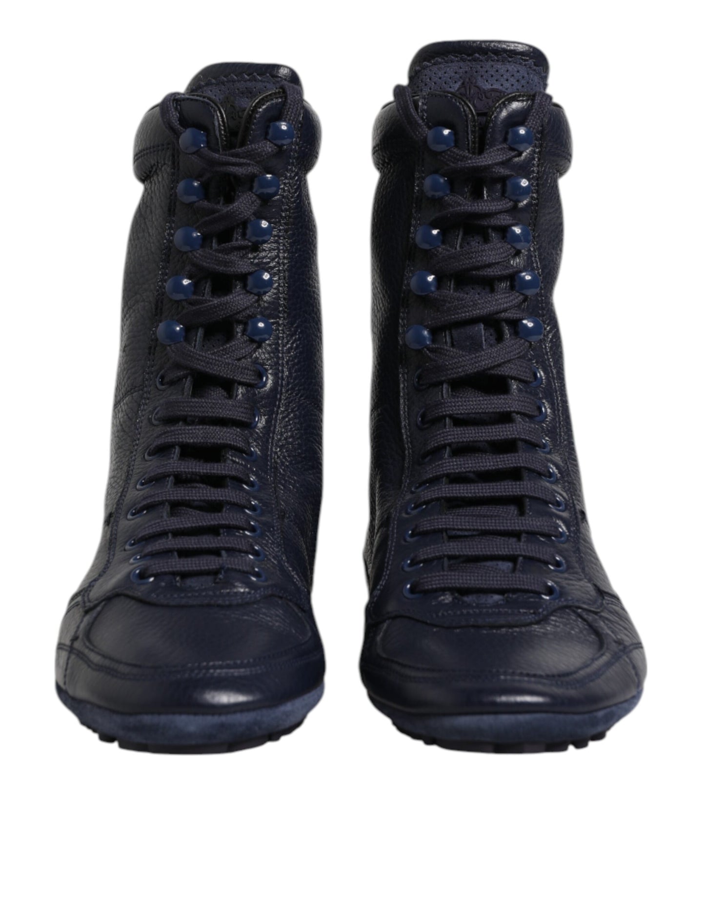 Dunkelblaue KING High Top Sneakers aus Leder