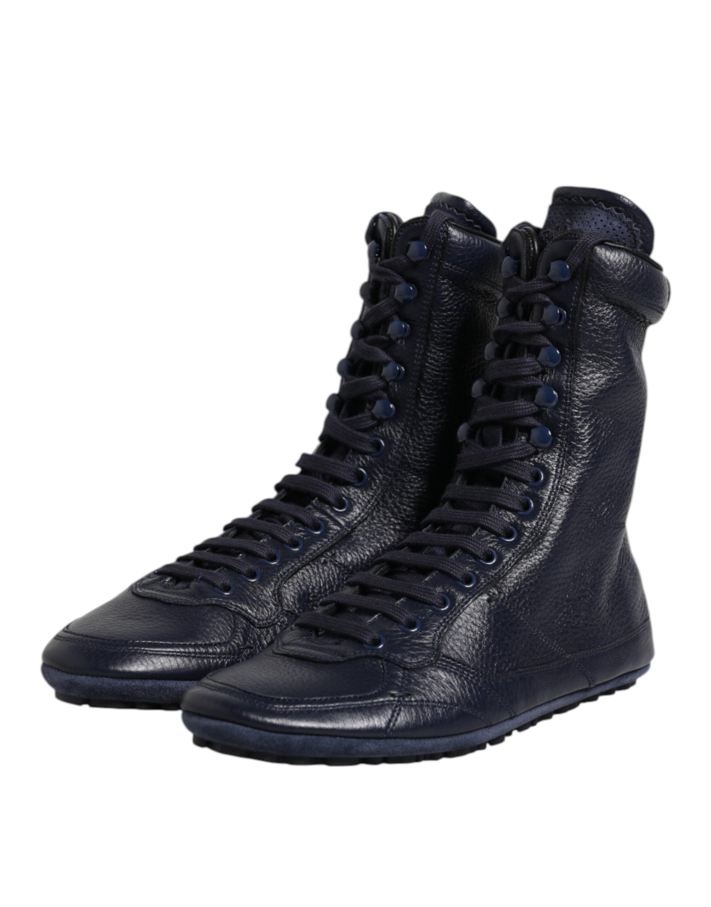 Dunkelblaue KING High Top Sneakers aus Leder