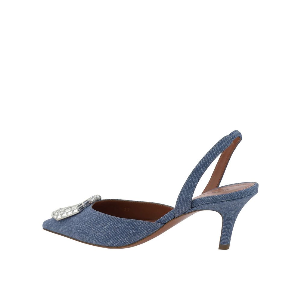 Camelia Sling 60 bedruckte Denim-Pumps