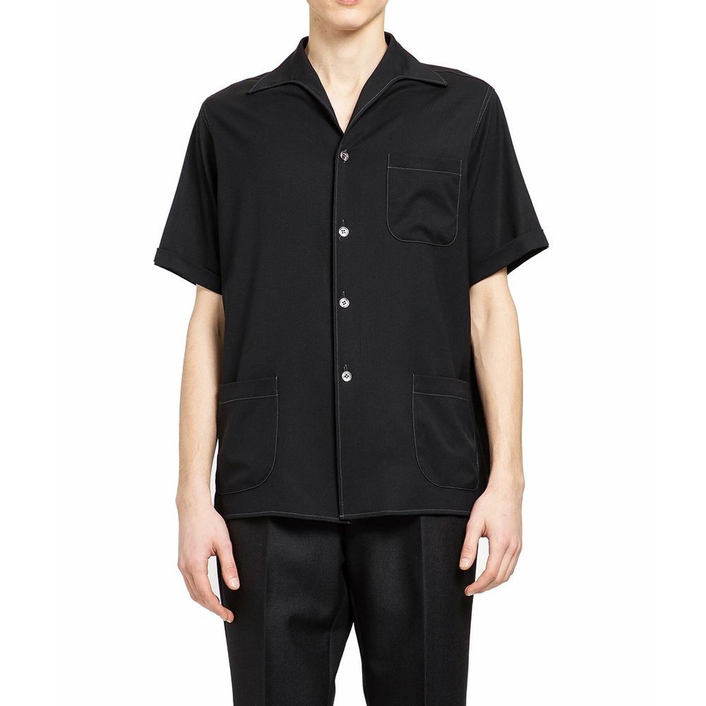 short-sleeve wool shirt