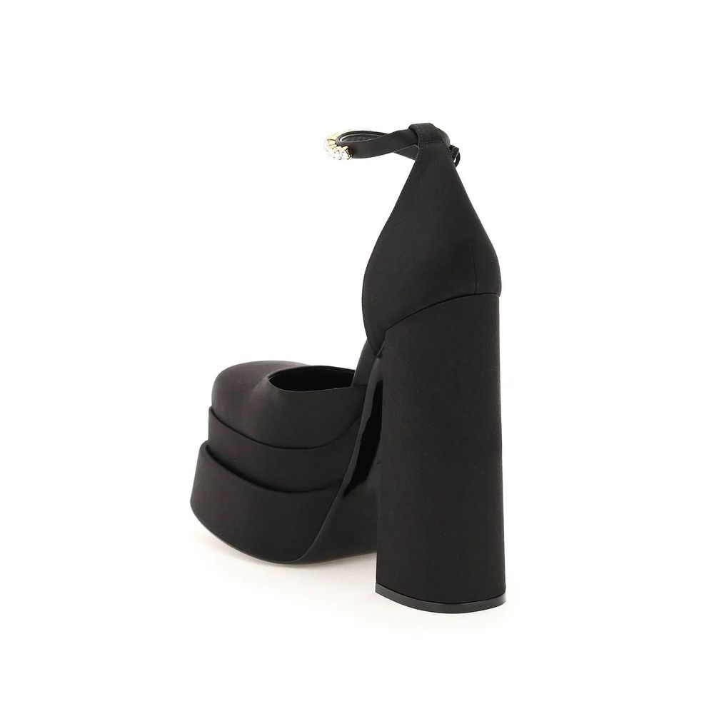 Plateau-Pumps aus Seidensatin