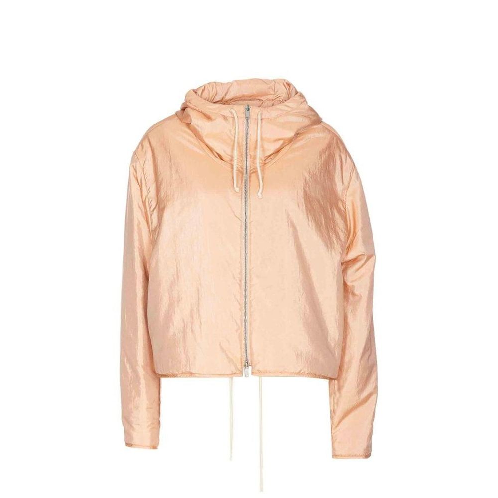 Kapuzenjacke aus Seidenmischung mit Reißverschluss