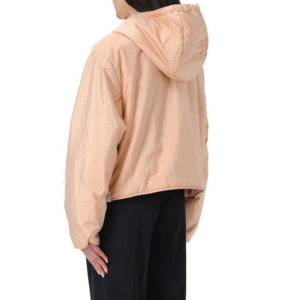 Kapuzenjacke aus Seidenmischung mit Reißverschluss