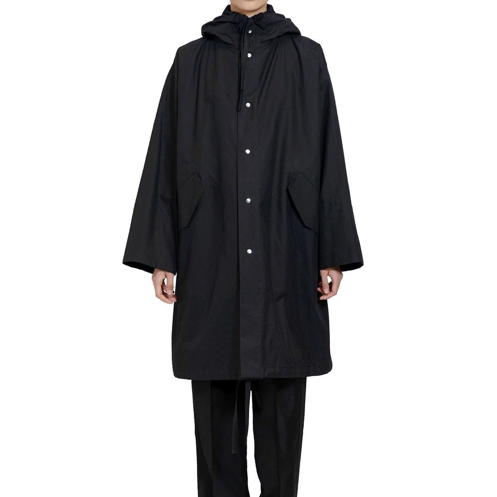 Mittellanger Baumwollparka mit Kapuze