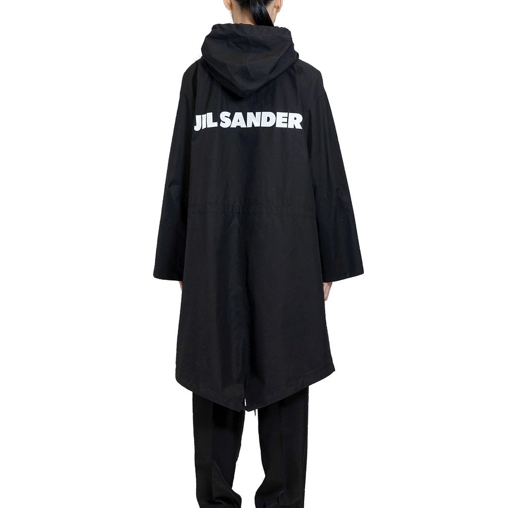 Mittellanger Baumwollparka mit Kapuze