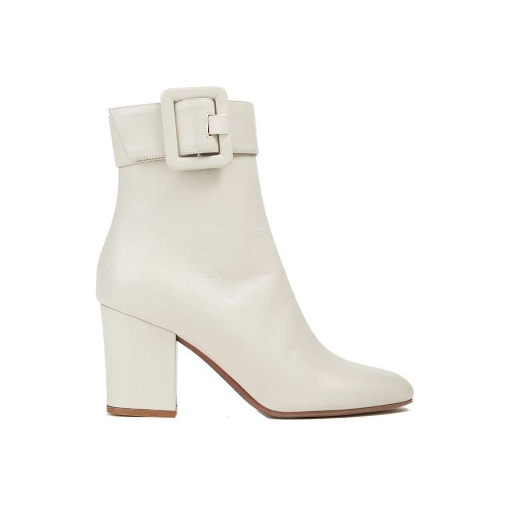 Ankle Boots aus Leder mit Schnalle