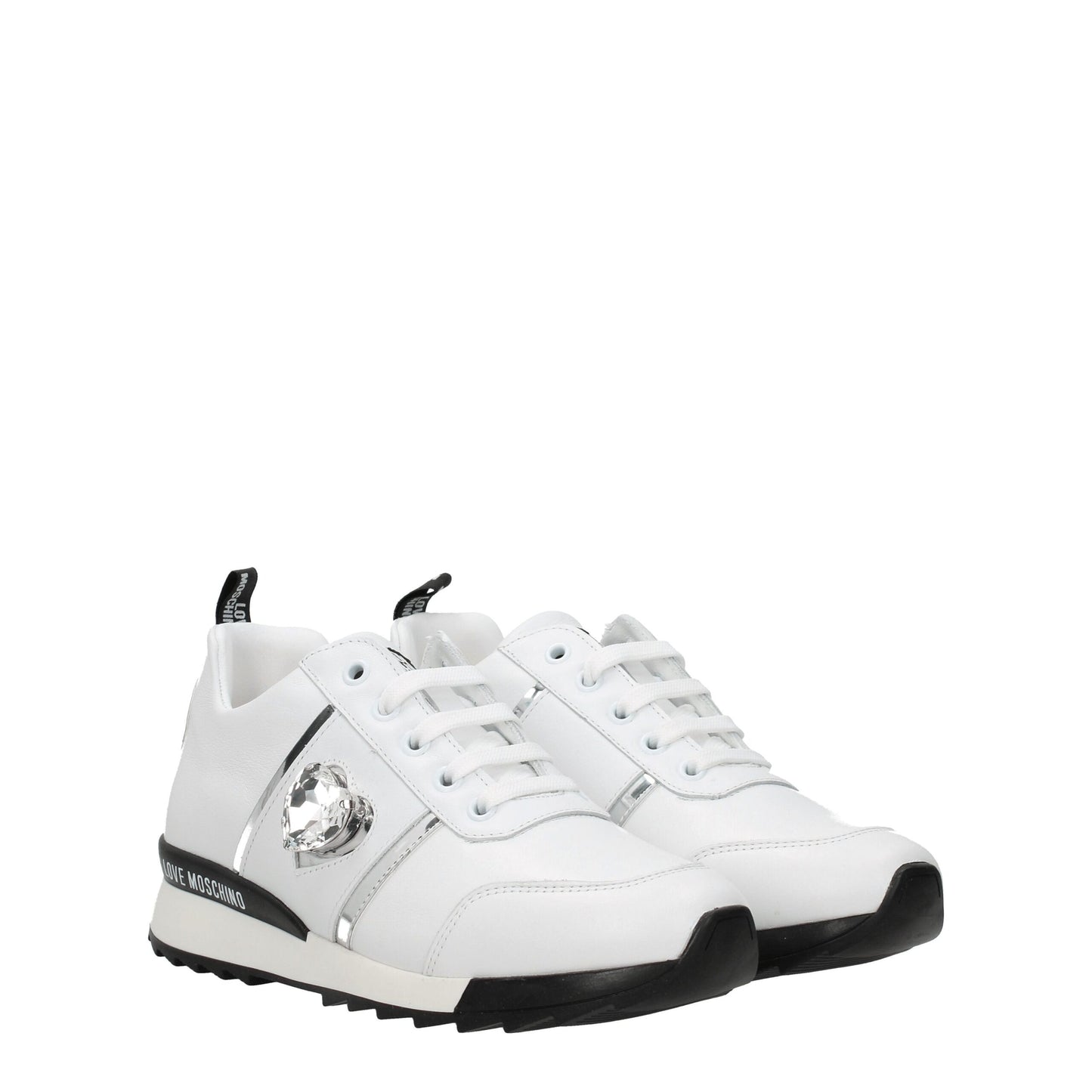 Weiße niedrige Sneakers aus Leder