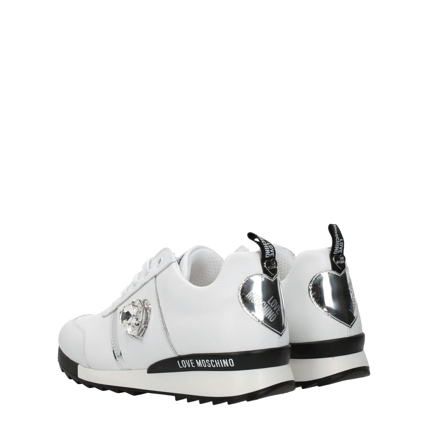 Weiße niedrige Sneakers aus Leder