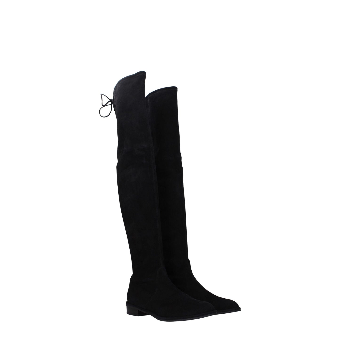 Schwarze Overknee-Stiefel aus Leder