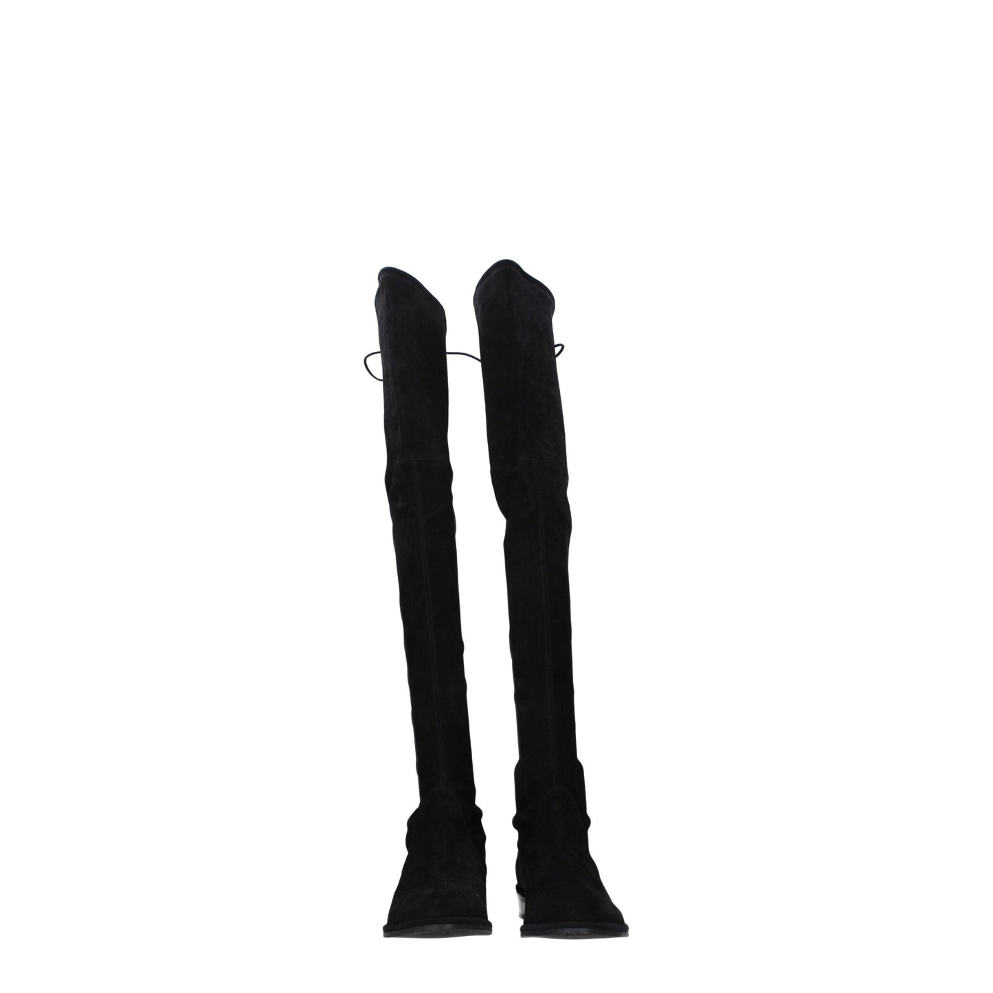 Schwarze Overknee-Stiefel aus Leder