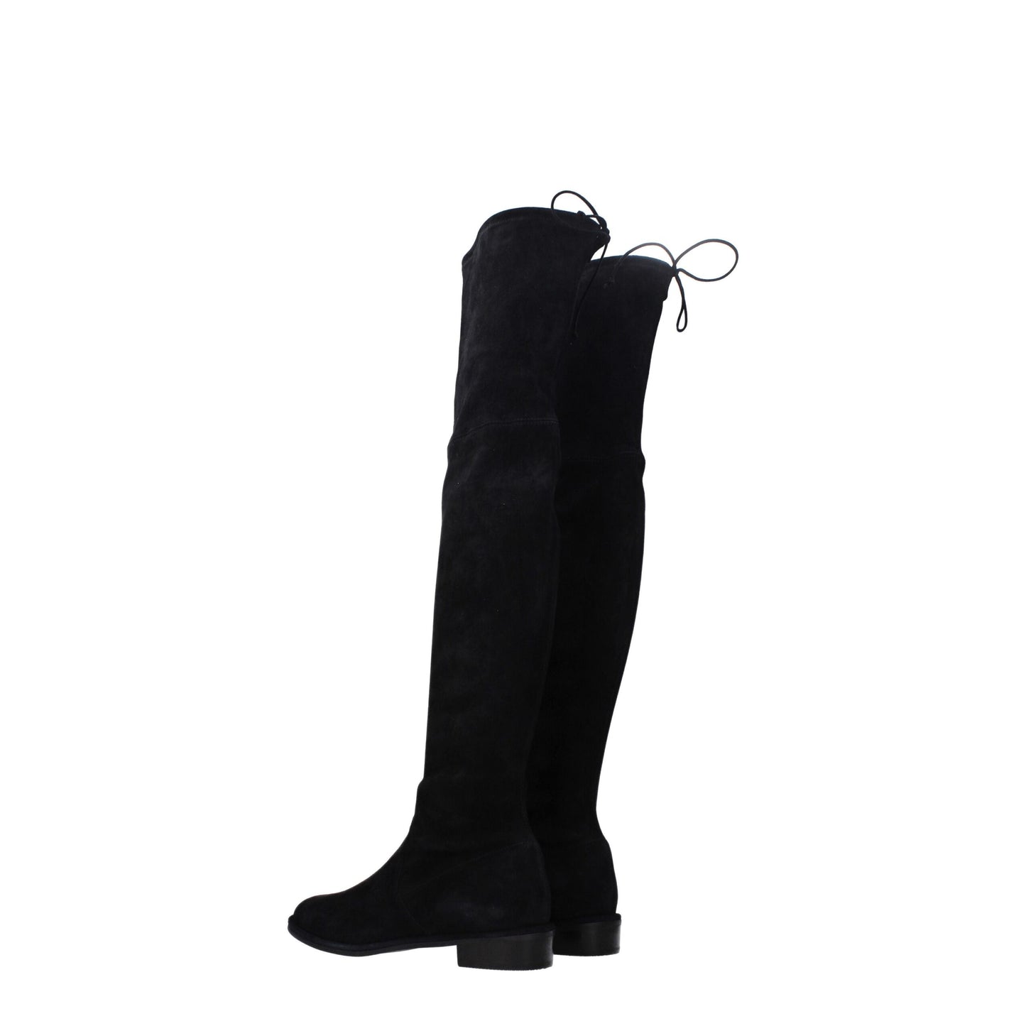 Schwarze Overknee-Stiefel aus Leder