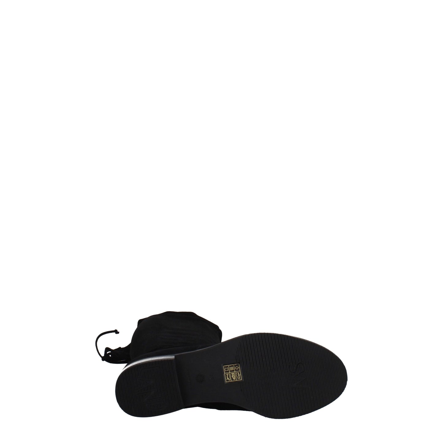 Schwarze Overknee-Stiefel aus Leder